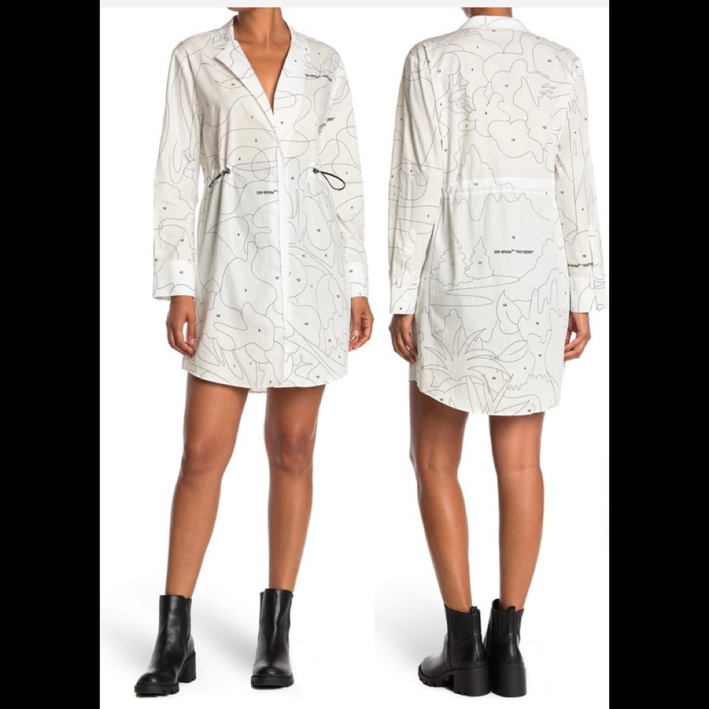 ❤️HOST PICK 🌹 NWT Off-White Puzzle Coulisse Drawcord Waist Dress - Picture 3 of 12